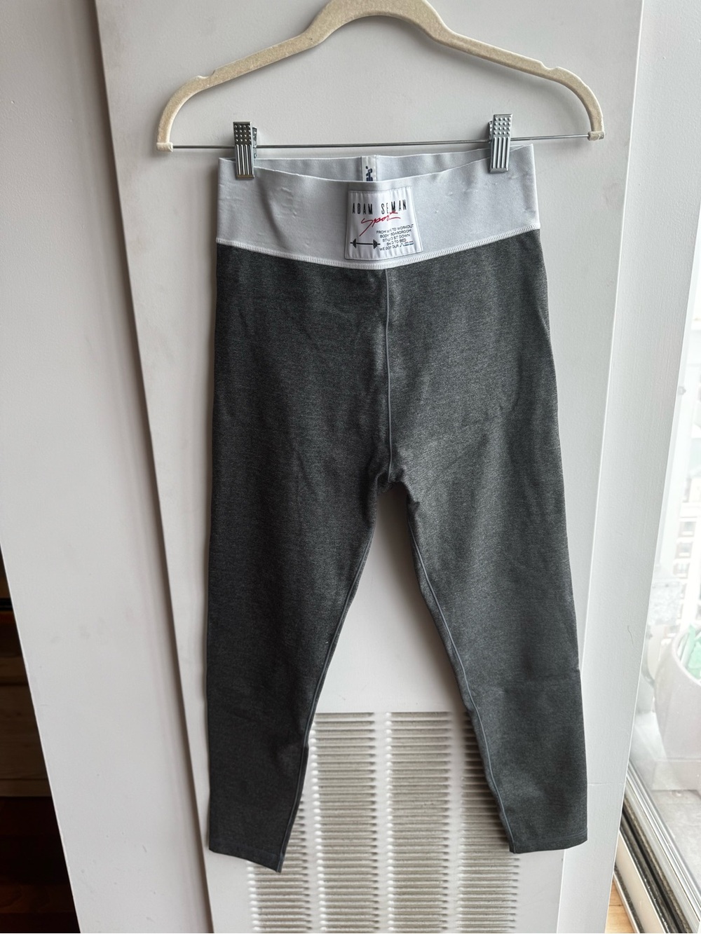 Adam Selman Sport Grey Logo Banded Leggings Size S